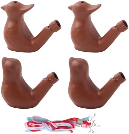 4Pcs Bird Water Whistles Warbler Bird Call Whistle Bird Whistle Tongue Bird Caller Purple Clay Pottery Waterfowl Whistle Outdoor Accessories image 2