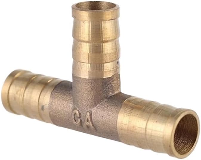 Garden Hose Fitting Connector,1PC Brass Barb Pipe Fitting T Type 3 Way Connector For 4mm-19mm Hose Copper Pagoda Tube Fittings, Long Service Life (Size : 19MM Barb) (Color : 14MM Barb)