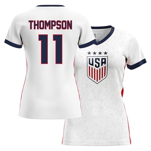 Icon Sports Officially Licensed US Women's National Soccer Team Alyssa Thompson Game Day Shirt - Women Adult - WNT81GD White Red M