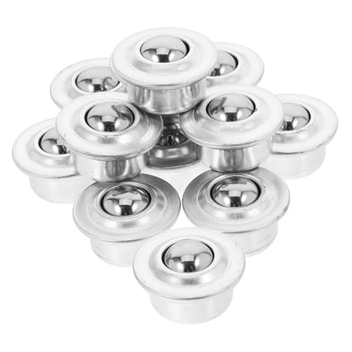 CIYODO 12pcs Stainless Steel Ball Transfer Bearings Universal Base Mounted Roller Bearings for Furniture and Wheelchair Silver