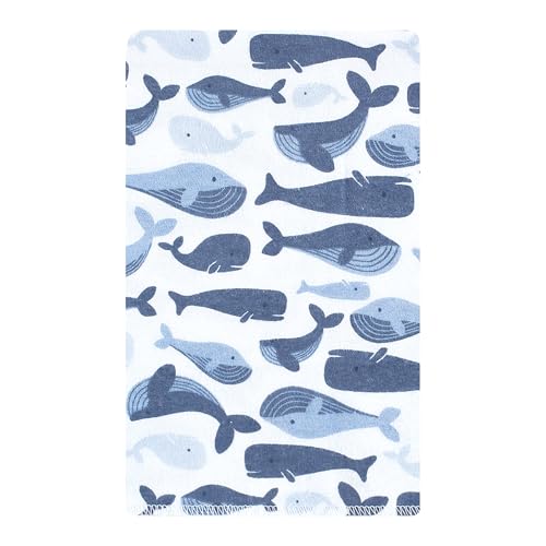 Image of Hudson Baby Unisex Baby Cotton Flannel Burp Cloths 10-Pack, Cute Whales, One Size