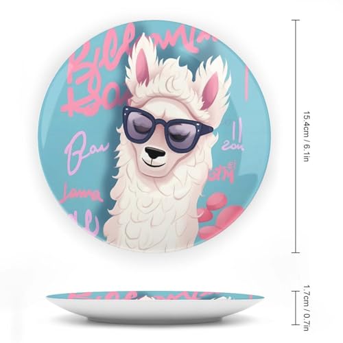 Plato decorativo Cool Liama Bone China 6 pulgadas miniatura 2