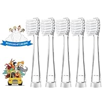 5pcs Kids Replacement Toothbrush Heads Compatible with Seago SG-513/977/EK6, Brush-Baby WildOnes/KIDZSONIC, Dada-Tech DT-BB1/DT-977/DT-K6