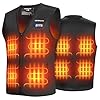 KEMIMOTO Chalecos Calefactable, Chalecos Calefactables Hombre 8 Zonas de Calentamiento, Tela de Buceopara y Forro Terciopelo Cristal, para Esquí Pesca Moto