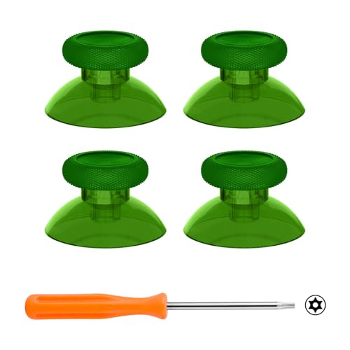Image of eXtremeRate Thumbsticks for Xbox Series X|S, 4PCS Replacement Joysticks Repair Kit for Xbox Wireless Controller, Custom Accessories Analog Stick for Xbox One S /X /Elite Controller - Clear Green