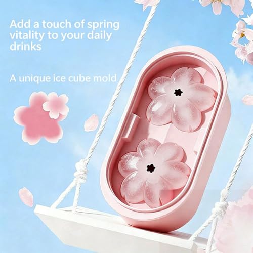 2 piezas moldes de hielo con diseño floral Sakura miniatura 6