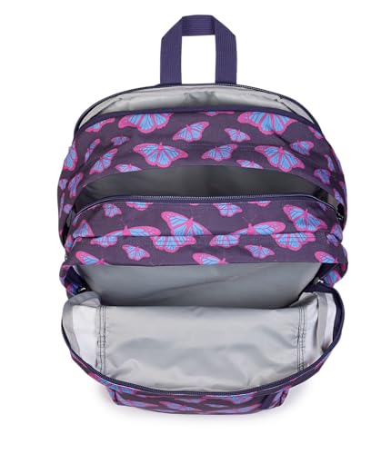 JanSport 34L Big Backpack - 15 Inch Laptop Sleeve, Flutter By Purple | Large Capacity, Ergonomic S-Curve Straps, Utility Organizer Pockets & Durable Recycled Fabric - image 5