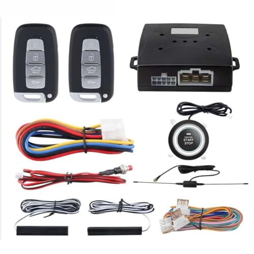Car Keyless Entry System PKE Mode Remote Control Intelligent Alarm System Central Locking Engine Start and Stop Button Universal for 12V Cars