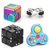 Fidget-Spinner-Set für Erwachsene, Sensory Pack mit Fidget-Kette, Infinity Cube, Fidget-Spinner-Würfel, Rollen, Fidget-Pad, Schreibtisch-Gadget zum Stressabbau im Büro, Geburtstagsgeschenk