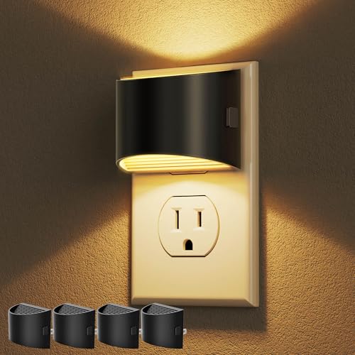 Image of DORESshop LED Night Light[4 Pack], Night Lights Plug into Wall, 3 Level Brightness Adjustable Plug in Night Light, Dusk to Dawn Sensor, Nightlights for Adults, Bedroom, Bathroom, Hallway, 3000K