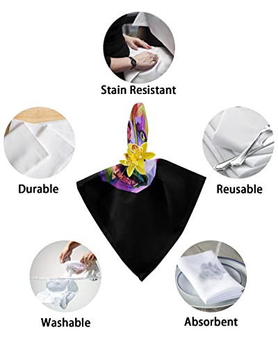 Soft And Durable Kitchen Cloth Napkins Pop Art Style Colorful Bulldog Bully Set Of 4 Napkins Perfect For Family Dinners Weddings Cocktail Kitchen (20"X20") #TOP5