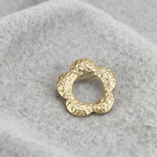 Image of Gold Brooches for Women Ladies Yellow Broach Flower Bow Rhinestone Lapel Pins Blazer Dress Denim Jacket Accessories
