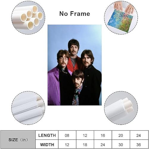 LUISAS Poster classique des Beatles sur toile – Impression d’art moderne pour chambre à coucher – 30 x 45 cm - Les Beatles, Paul McCartney, John Lennon, RIngo Starr, George Harrison LUISAS Poster classique des Beatles sur toile - Impression d'art moderne pour chambre à coucher - 30 x 45 cm – Image 4