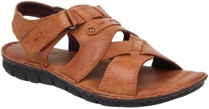 MARDI GRASMen Latest Fashionable Genuine Leather Lightweight | Classic Leather Sandal |Comfortable | Cushioned Insole | Slip Resisdent Sandal For Daily And Formal Wear_Tan