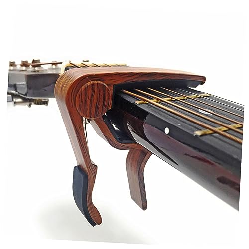 Toddmomy Classical Folk Guitar Capo for Change Rose Wood Clamp for Ukulele Bass Violin More Accurate Tuning Accessory for Beginners Pros
