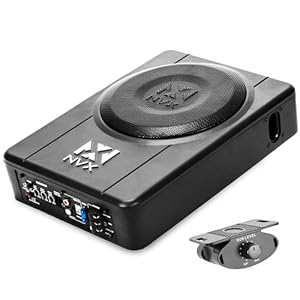 NVX QBUS8P 300W Peak (150W RMS) Amplified and Loaded 8″ Ported Under Seat Quick Bass Universal Subwoofer System with Remote Bass Knob