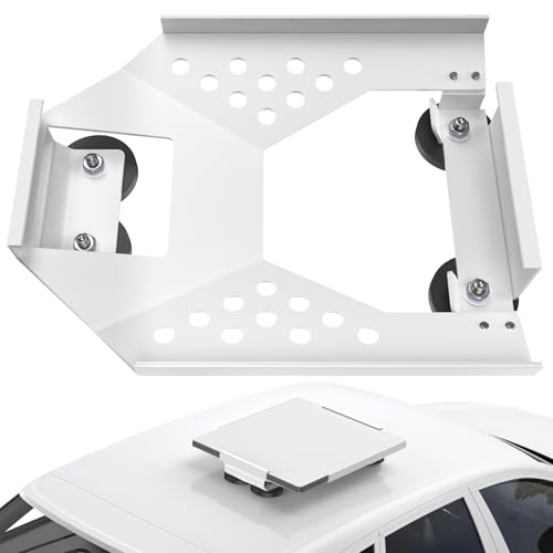 for Starlink Mini Mount, Magnetic Starlink Mini Car Mount Base Suction Cup Accessories Truck RV Flat Rack Roof Sunroof Kit Boat V4，for Camping, High-Speed & Extreme Conditions (White)