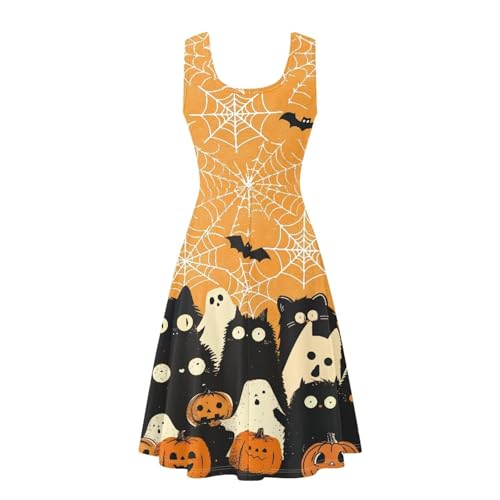 Image of Women Stylish Tank Dresses Sleeveless Round Neck Midi Casual Dress with Pocket for Summer
