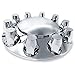 TORQUE Chrome Front and Rear Axle Complete Wheel Cover Set 33mm Screw-on Lug Nut Covers for Semi Trucks (Installation Tool Included) Standart Hub Caps Kit (2 Front & 4 Rear) (TR082)