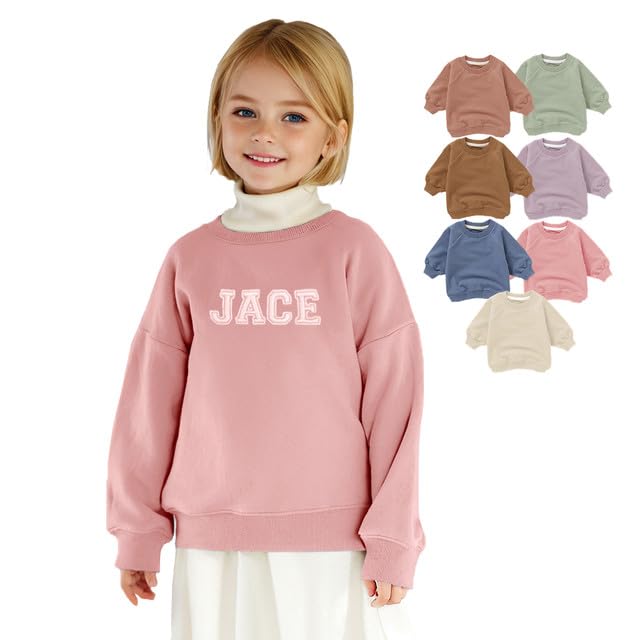 GELLEDI Custom Embroidered Baby Knit Sweatshirt (Pink) – Cozy Pullover for Infants & Toddlers – Ideal for Outdoor Walks