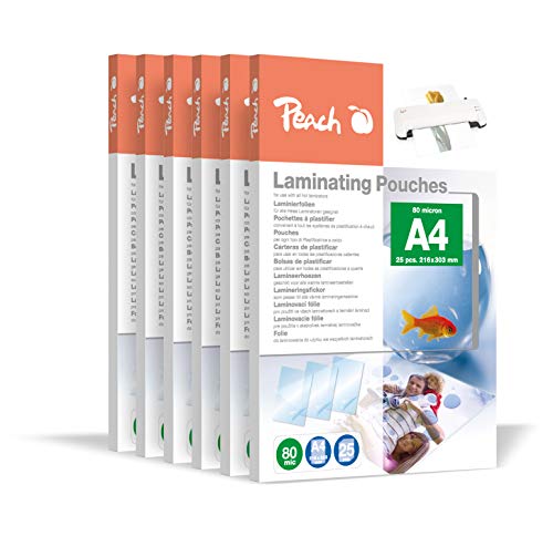 Peach Laminierfolien A4-80 mic - 600 pouches - Premiumqualität für beste Laminierergebnisse - kompatibel mit Geräten aller Markenhersteller… – Ansicht 1