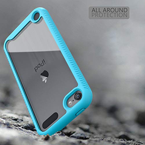 SLMY Armor Shockproof Case with Screen Protector - Heavy Duty, Hybrid, Rugged Cover for iPod Touch 5/6/7 (Blue)