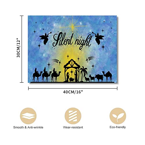 Arte de pared navideño de noche silenciosa con marco moderno 12x16 2