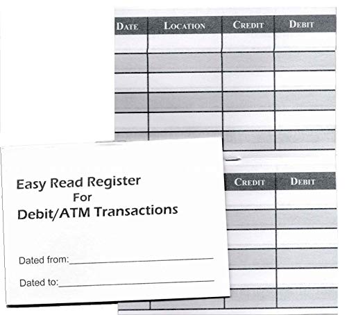 5 ATM Debit Card Mini Checkbook Registers