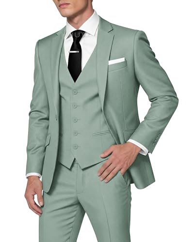 HUUTOE Completo da Uomo in 3 Pezzi, Slim Fit...