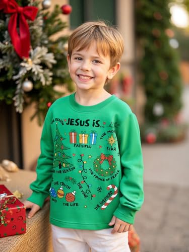 Toddler Boys Girls Christmas Tshirt Kid Ugly Xmas Long Sleeve Shirt Pullover Holiday Party Top Tee 2-7 Years3