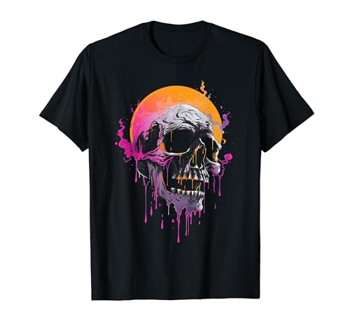 Vaporwave Glitch Skull | Cyberpunk | Festival Techwear T-Shirt