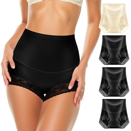 Women Slightly Tummy Control Underwear,High-Waist Underwear for womens Panties,Breathable and Full Coverage Brief