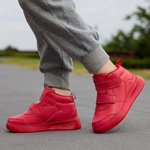 Image of Boys Girls Sneakers for Kids High Top Casual Lightweight Classic Adjustable Strap Dual Hook and Loops Running Shoes