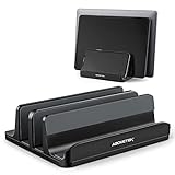 Vertical Laptop Stand - AboveTEK - 3 Slots for Computer, Tablet, Phone - Fits All Laptop Models (up...