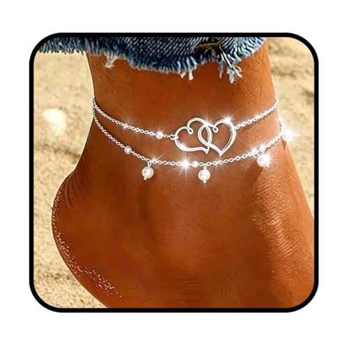 Image of Yalice 925 Sterling Silver Ankle Bracelets for Women Dainty 14K Gold Plated Anklets Set Shiny Waterproof Ankle Chain Cross Beach Foot Jewelry Gifts