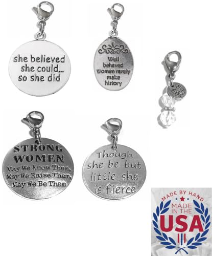 Image of Hidden Hollow Beads 4 Clip On Charms for Purse, Handbag, Keychain, Zipper Pull, Backpack, Jewelry Accessory, USA