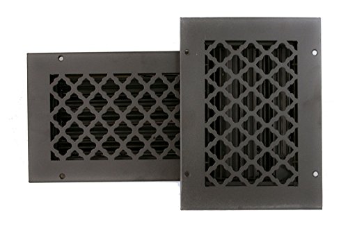 8 x 14 Cast Iron Look Black Powder Coated Steel Tuscan Ceiling and Wall  Register with Damper (10 x 16 Overall) - Amazon.com