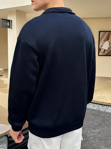 Image of Noble Monk Men's Baggy Fit Sweatshirt | Drop Shoulder Oversized Sweatshirt | Long Sleeve Zip with Collared Sweatshirts for Men's