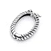 .925 Sterling Silver Striple Flower Oval Pearl Necklace Enhancer Shortener Connector Clasp with Safety Lock
