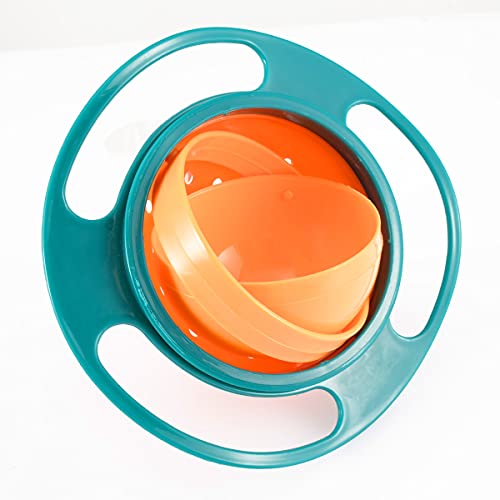 HdCctv 子供用プロ ユニバーサル ジャイロ ボウル 360回転 ハンドル付き お菓子入れ 保存 収納 こぼれ防止ボウル 水洗い 再利用可能 軽量 持ち運び便利 おしゃれ 人気 多機能 女の子 男の子 赤ちゃん 幼児 新生児 出産祝い お誕生日 プレゼ