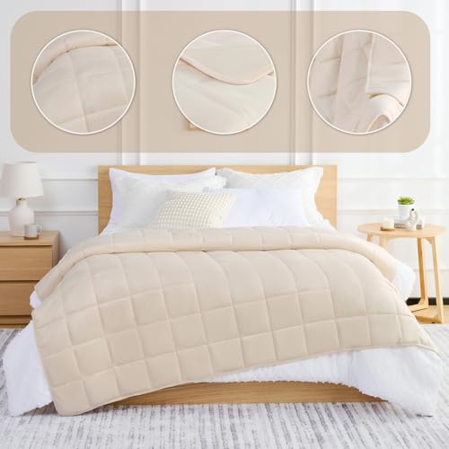 L'AGRATY Cobertor pesado – 152 x 203 cm, 6,8 kg, macio, respirável, pesado, cobertor, com contas de
