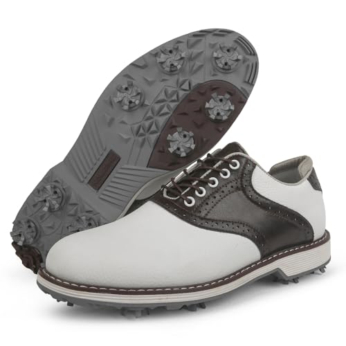 Image of Spikes Golf Shoes Men Professional Golf Shoes Waterproof Walking Footwears for Golfers Outdoor Gym Sneakers