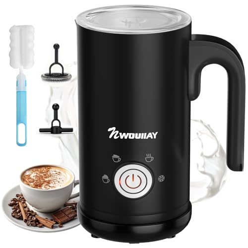NWOUIIAY Montalatte Elettrico 4 in 1 Cappuccinatore Elettrico 300ML 600W...
