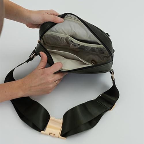 Image of AYLA & CO Women's Fanny Pack Adjustable Belt Bag with Crossbody Style, Magnetic Pocket, Key Leash, and Charging Pocket, Extended Strap 40-61 Inch, Peacock