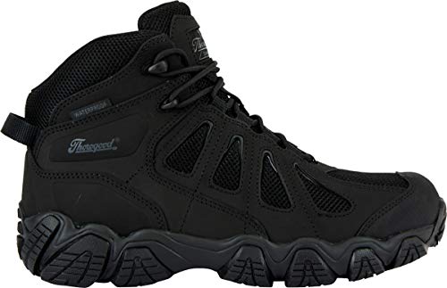 Thorogood Crosstrex Mid Waterproof Hiking Boots for Men - Premium Black Leather and Mesh with Comfort Insole and Traction Outsole; ASTM Rated for BBP and EH Protection2