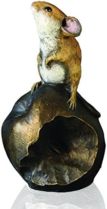 Mouse on Apple Hand Painted Cold Cast Bronze by Michael Simpson Figure