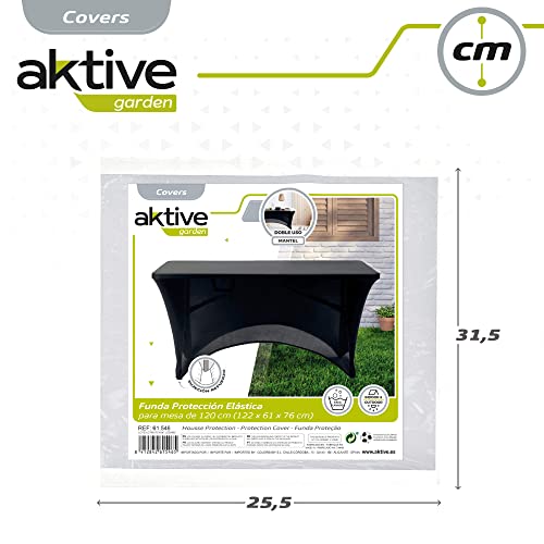 Bâche de protection de table extérieure noire avec élastique et support de renfort - 8