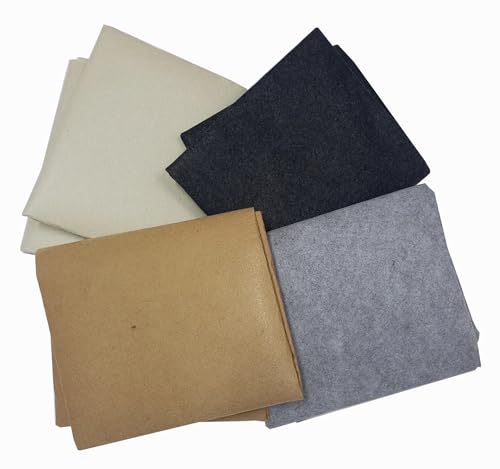 Image of VARDHMAN Pack of 4 Grey - Black Shades Felt Fabric Sheet Stiff (Hard) Size 19 inch x 21 inch inch - School DIY Crafts Patchwork, Table & Board Backdrops, Embroidery Sewing- 3 pcs (Grey Black Shades)