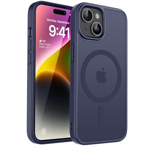 Image of CACOE Magnetic Case for iPhone 13 & iPhone 14 6.1 inch, Dark Blue