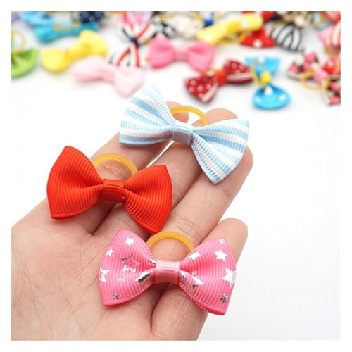 Rubans pour poils de chien lot de 100 nœuds mignons en élastique - 5